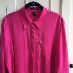 ❌SOLD❌ RALPH LAUREN PEONY PINK BLOUSE 2X NWT